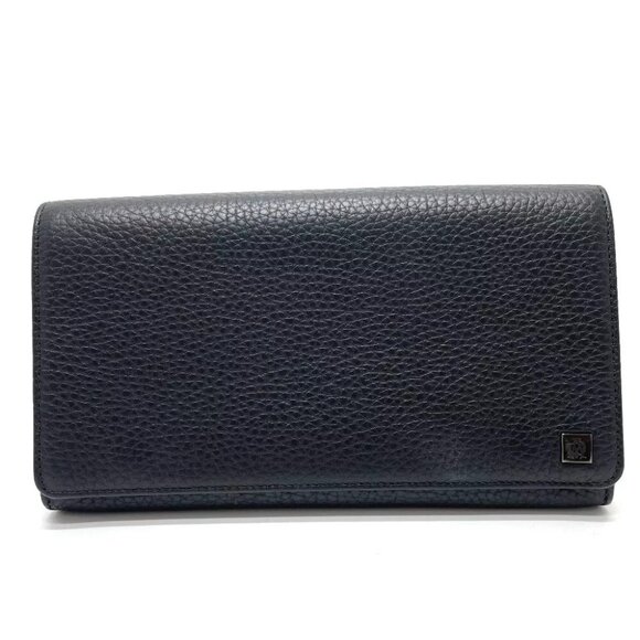 Dunhill Travel Luco Empanion organizer Long wallet Travel case Leather Black